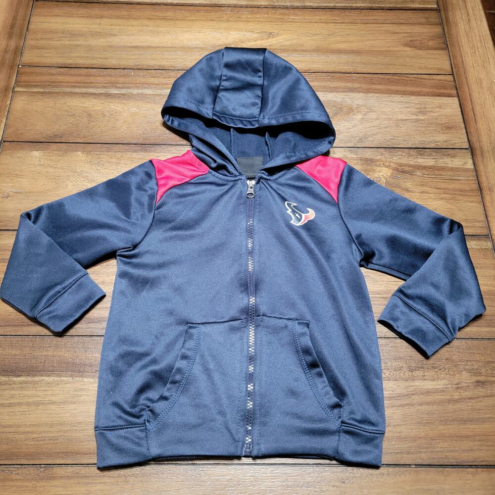 NFL Team Apparel Toddler Houston Texans Full Zip Hooded Jacket - Size 4T